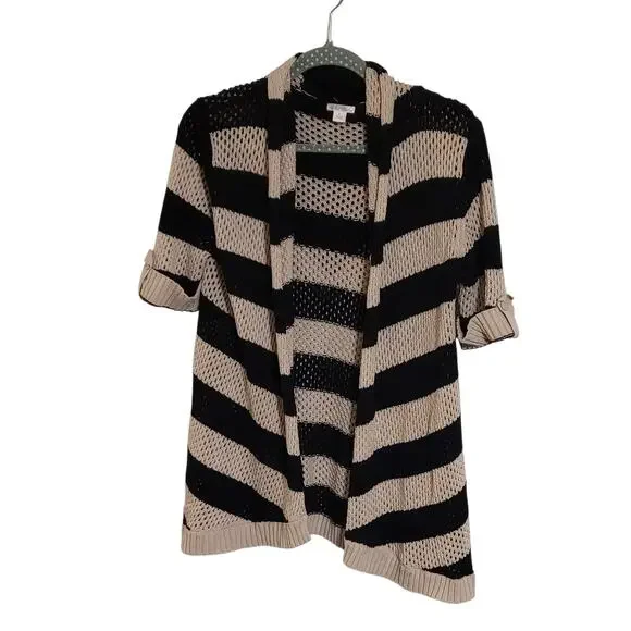 Xhilaration Womens Open-Front Knit Cardigan w short cuffed sleeves Size L EUC - Picture 2 of 10